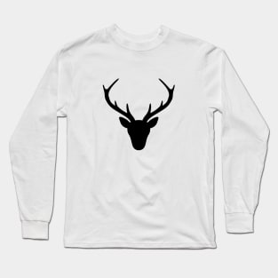 stag antler silhouette hunting hunter gift Long Sleeve T-Shirt